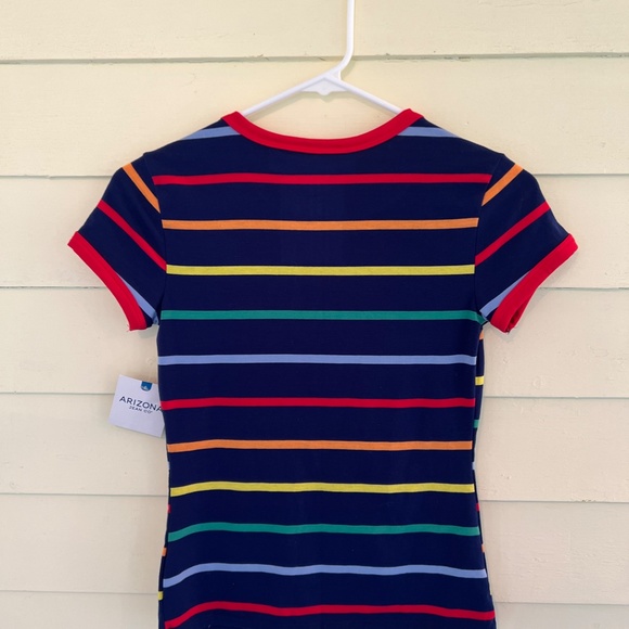 *NWT* ARIZONA JEAN CO. Navy Blue Rainbow Pride Soft Women's T-Shirt - Picture 9 of 11